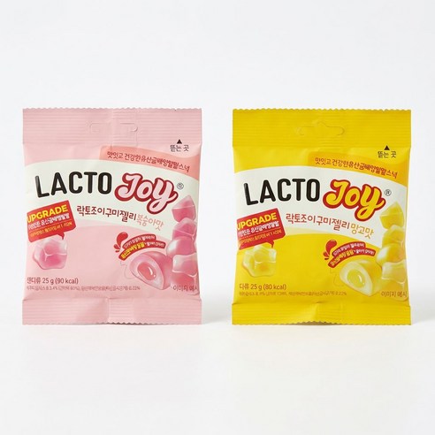 락토조이 구미젤리 복숭아맛 + 망고맛 600g, 25g, 8개