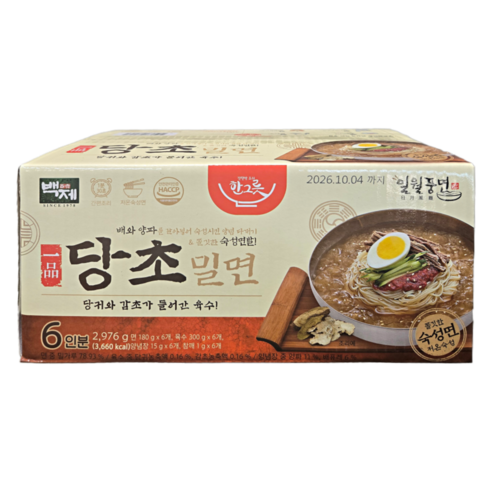 백제 일월풍면 초당밀면 496g x 6인분