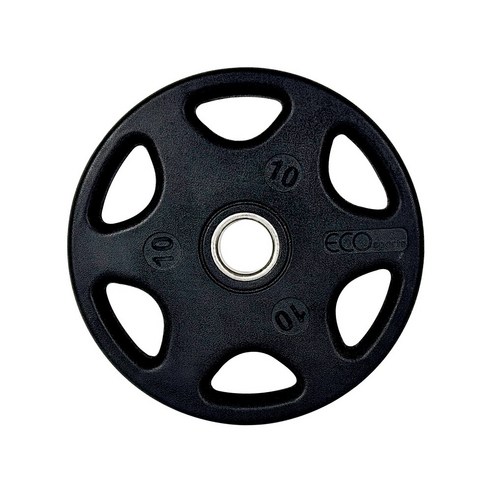 에코스포츠 바벨 중량 원판 6홀 원형, 블랙, 1개, 10kg