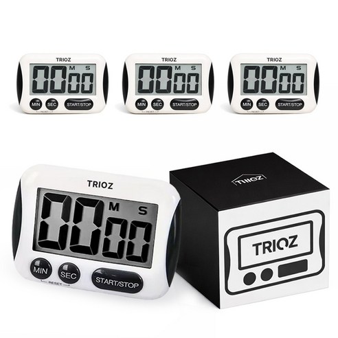 트리오즈 디지털 타이머 TT-291, 4개, 블랙