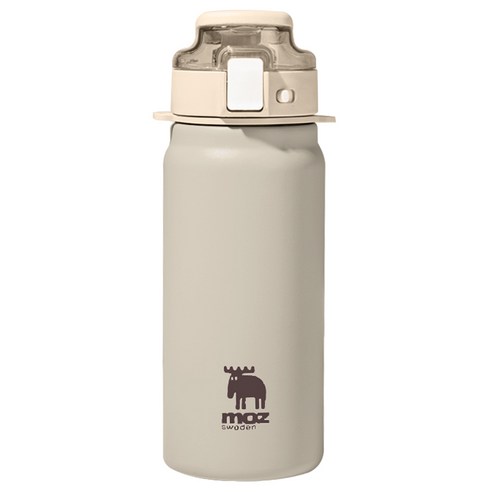 MOZ 스웨덴 텀블러 포스코 316 스텐 원터치 손잡이 보온보냉병 보온텀블러, 1개, 600ml, 오트밀베이지