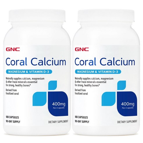 GNC 코랄 칼슘 마그네슘 & 비타민 D3 400mg 캡슐
