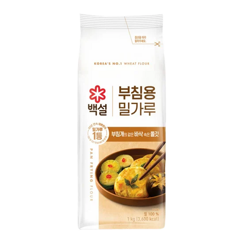 CJ 백설 부침용 밀가루, 3개, 1kg