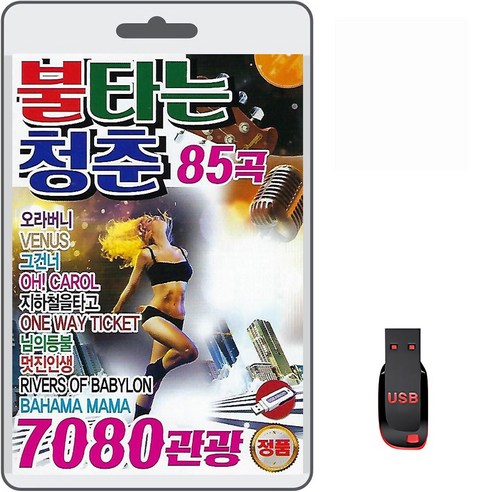 USB 불타는 청춘 7080 관광 85곡 휴대용라디오 mp3 트로트 노래 가요 음반 오라버니 그건너 멋진인생