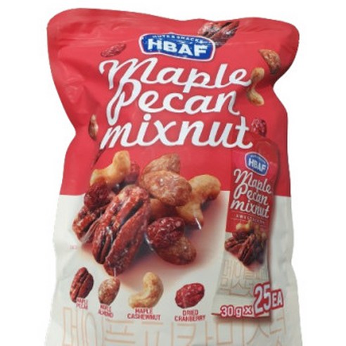 바프 메이플 피칸 믹스넛 750g(30g X 25입) X 2봉, 750g, 2개