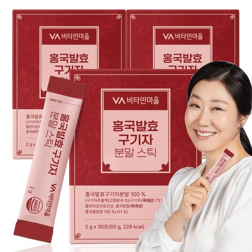 비타민마을 홍국발효 청양 구기자 분말스틱, 90개, 2g