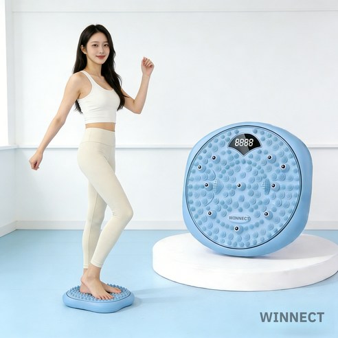 다기능 지압 트위스트 지압 스텝퍼 360도 회전 홈트 마사지판 매트 허리 스트레칭, 블루 컬러, 2개