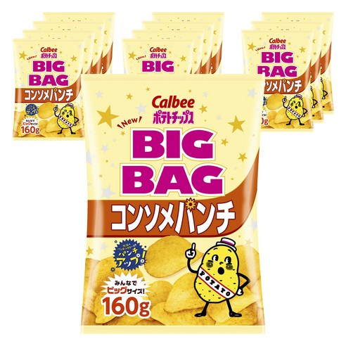 Calbee 빅백 콘소메펀치 포테토칩스 160g x 12봉지