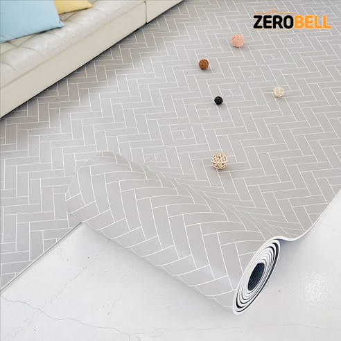 제로벨 18T PVC 층간소음방지 롤 매트 폭 70cm x 3m 유아 어린이 놀이방매트, 헤링본 그레이