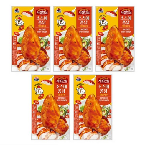 [사조대림] 사조안심 소스에퐁닭 양념치킨 130g x 5개 닭가슴살