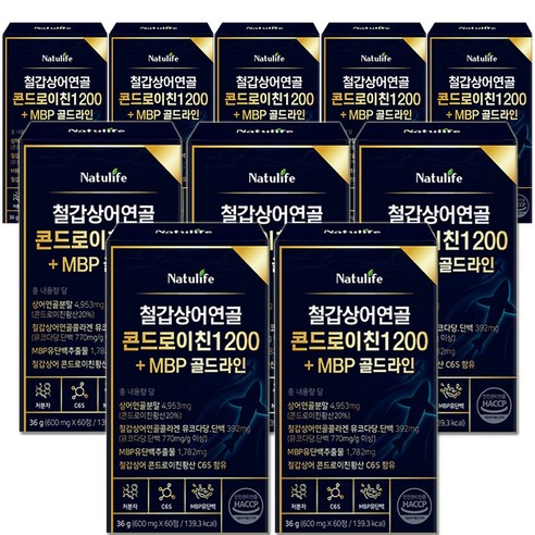 NT1 철갑상어 콘드로이친 1200 MBP cs6형 haccp 식약청인증 프리미엄원료, 10박스, 60정