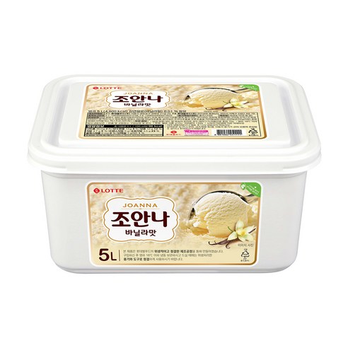 [본사직영]롯데제과 조안나 바닐라 5L X 2개 아이스크림