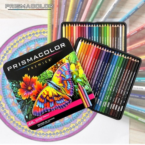 [오피스스쿨] Prismacolor 프리즈마연필 48색세트 고급 프리미엄 전문가용 드로잉색연필 입시미술 색연필 다양하고 선명한컬러, 1개, 48색
