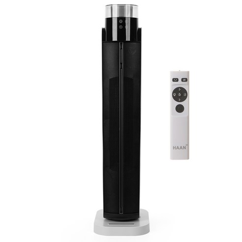AI자동온도조절 한경희 가습겸용 PTC 무드등 온풍기, 화이트&블랙, PTC-HAAN-P12000