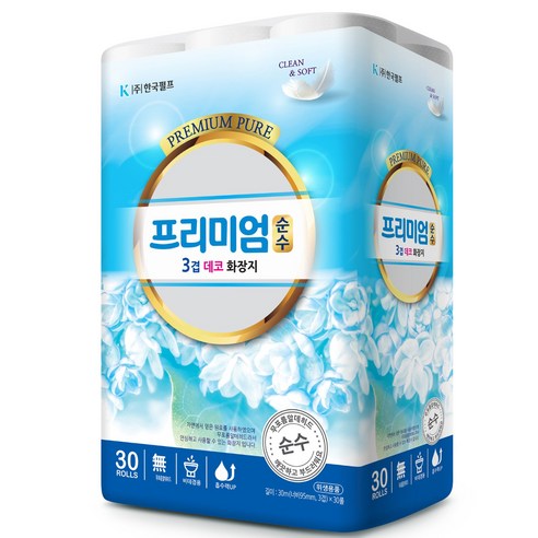 프리미엄순수 3겹데코 화장지 30M, 30m, 30개입, 1개