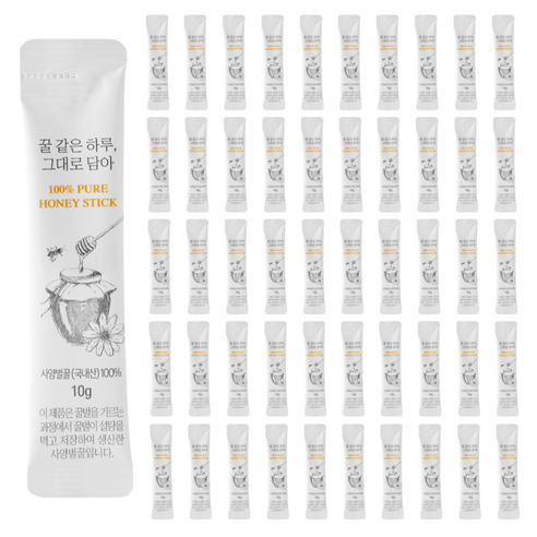 꿀같은하루 그대로담아 사양벌꿀 국내산 꿀스틱, 50개, 10g