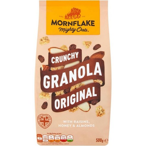 몬플레이크 크런치 그래놀라 오리지널 500g 2팩 Mornflake Crunchy Granola Original