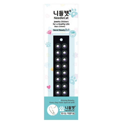 니들캣 엣지 쥬얼리 귀지압패치 귀 혈자리 이혈 기석 지압 스티커, 오로라 M(3.0mm), 1세트