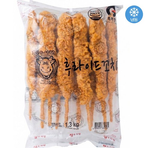 [맛난꼬꼬] 순살 후라이드 왕꼬치 (냉동), 130g, 20개