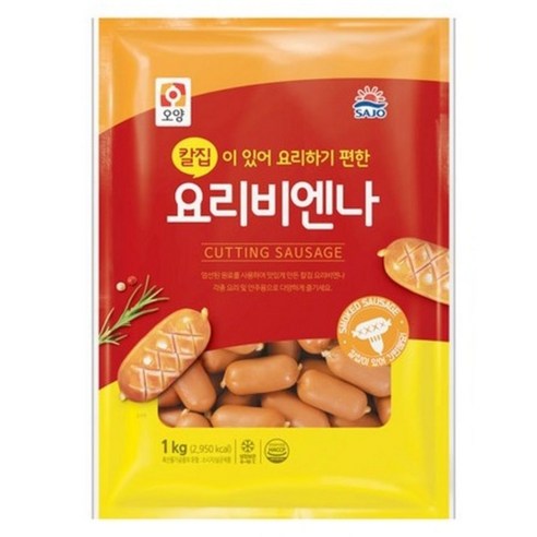 [희주몰] 사조오양 칼집 요리비엔나 1kg x 10봉 1box