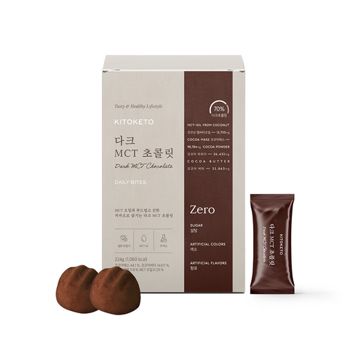 [키토케토] 다크MCT초콜릿 제로 무설탕 MCT오일 초콜렛 조이 나혼산, 1박스, 224g