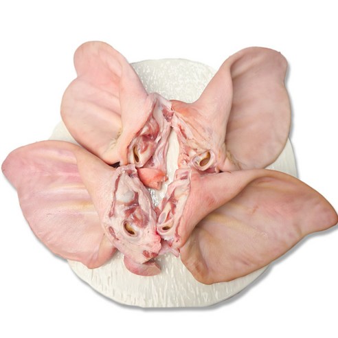 [미트애/미트kg] 국내산 큰 돼지귀 5개 (한돈) 냉동 수육 강아지 사료, 1개, 1.1kg