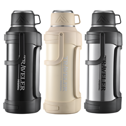 코코리브 대용량 보온보냉병, 1개, 1600ml, 블랙