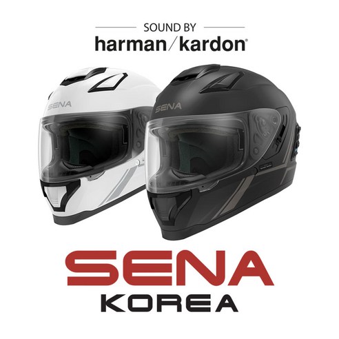 SENA 스트라이커 하만카돈 스마트 풀페이스 헬멧, 글로시 화이트
