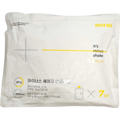 페이퍼백 마이너스 쉐이크 병아리콩 60g x 7포 x 1팩 1주분
