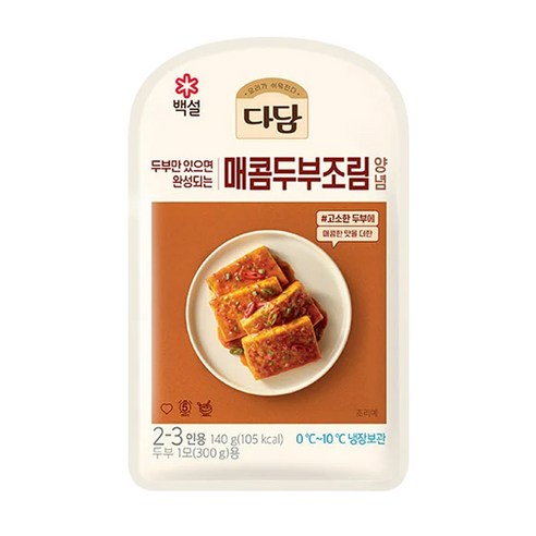 다담 냉장 매콤 두부조림 양념140g, 140g, 3개