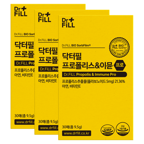 닥터필 프로폴리스 이뮨 프로 필름 아연 비타민E 함유 식약청인증 HACCP