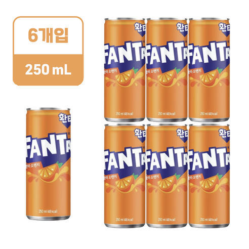 환타 오렌지 250ml, 250ml, 6개