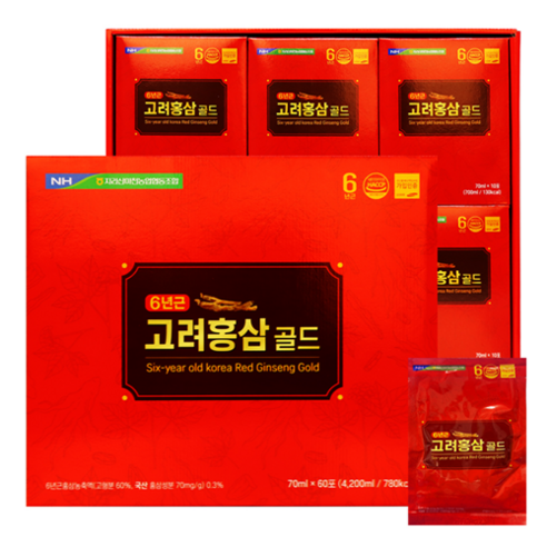 지리산마천농협 6년근 고려홍삼골드 70ml 60포 (쇼핑백 포함)