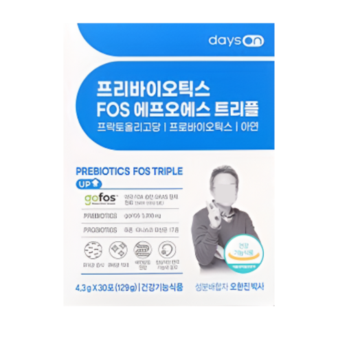 데이즈온 오한진 프리바이오틱스 FOS 에프오에스 트리플 4.3g x 30포, 129g, 1개