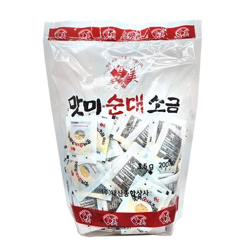 일회용 순대 소금 (3.5g X 200개입) 순대 배달 소포장, 1개, 3.5g