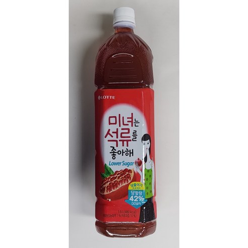 롯데 미녀는 석류를 좋아해 로어슈거 1.5L x 4개입
