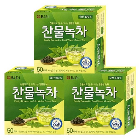 담터 찬물녹차, 3개, 50개입, 1.2g