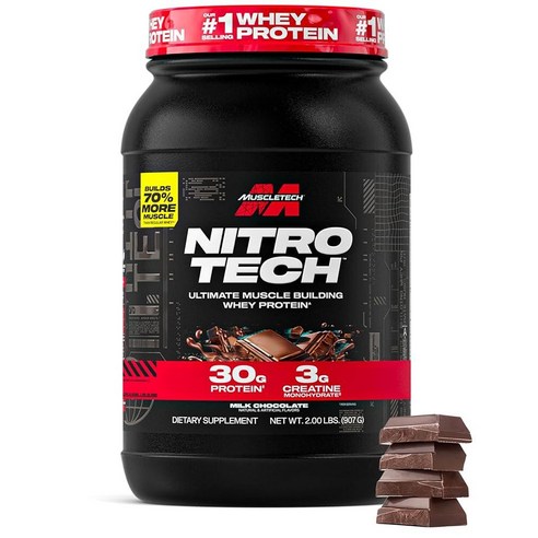 머슬테크 퍼포먼스 시리즈 Nitro Tech 분리 유청 밀크 초콜릿 998g(2.20lbs)
