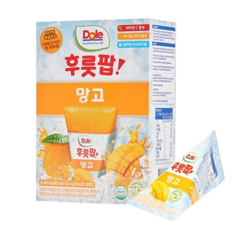 Dole 돌 후룻팝 망고팝(8개입)x10팩/100%과즙/무배