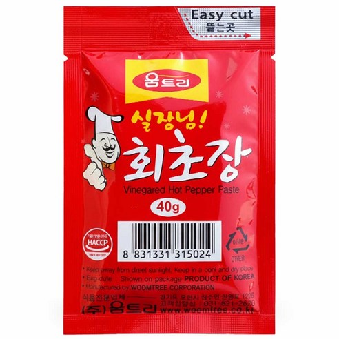 캠핑 업소용 움트리 실장님회초장40g X 30개 회 포장용
