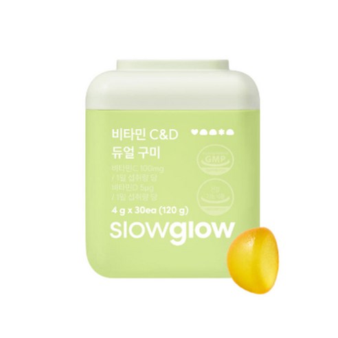 슬로우글로우 비타민C&D 듀얼 구미, 30정, 1개, 1개, 30정