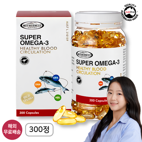 마더네스트 rTG 슈퍼 오메가-3 300정, 혈행 개선, 본사 정품 (2028.02), 1개, 300정