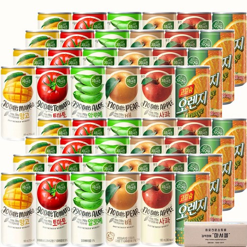 마셔몰 주스세트 자연은망고 알로에 토마토 오렌지 사과 배 6가지맛 각4캔씩