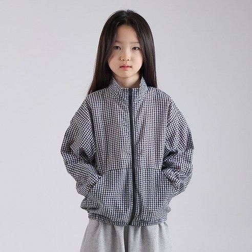 하트베이비 남아 여아 등원룩 지지미 체크 바람 막이 점퍼