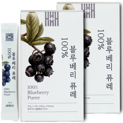 헤밀레 통째로 블루베리 퓨레 100% 스틱(안데스산맥 채취)