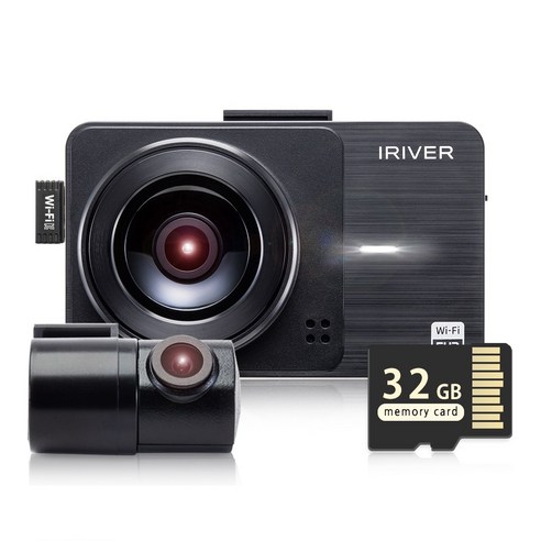아이리버 2채널 FHD+FHD 고화질 차량용 2채널 블랙박스 FF2 WiFi 스마트폰 연동지원, 32GB, WiFi 동글이 + GPS 안테나 + 무료출장장착권