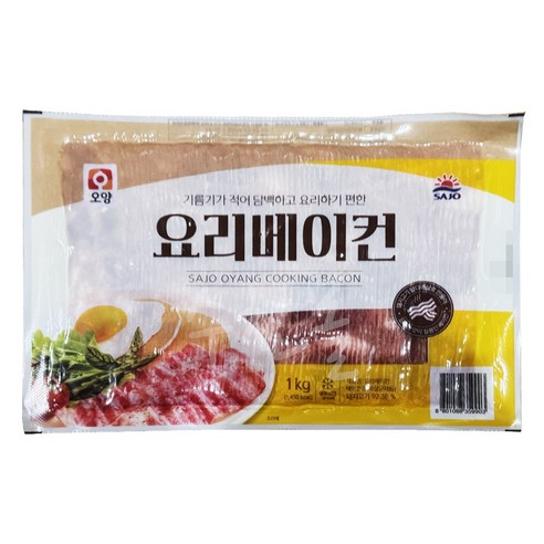 사조오양 요리베이컨 1kg 냉동베이컨 앞다리살