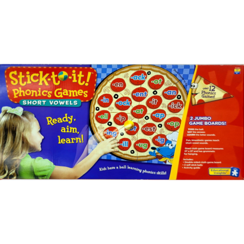 edudepot365 Stick-to-it! Phonics Games Short Vowels 파닉스게임 영어 놀이 교구, 1개