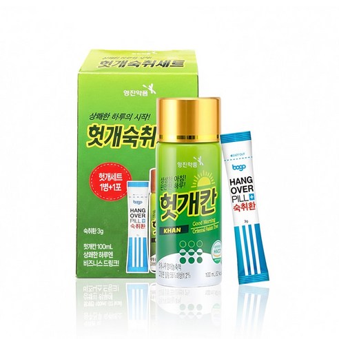 영진 헛개숙취세트 헛개칸 100ml + 숙취환 3g