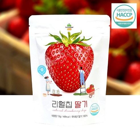 산마을 리얼칩 동결건조 딸기칩 과일칩 국내산 100%